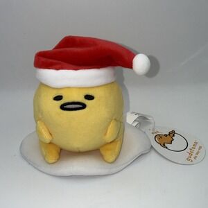 Sanrio Gund Gudetama Santa Hat Christmas The Lazy Egg Plush 6" Doll Mascot NWT